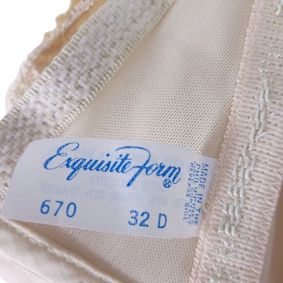 Vintage Exquisite Form 32D Strapless Bra Beige Underwire Bra Excellent Condition - Picture 5 of 5